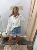 Embroidered Gauze Pullover