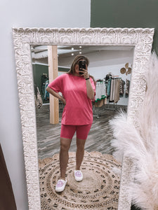 Hot Pink: Biker Short Set