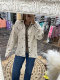 Bow Embroidery Corduroy Jacket