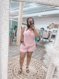 Pink: Corded Rib Romper