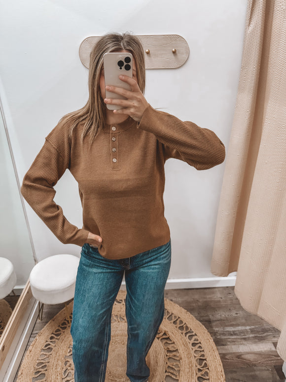 Waffle Knit Henley