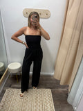 Smocked Strapless Jumpsuit