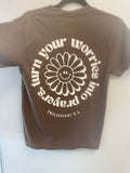 Brown: Worries into Prayers Tee