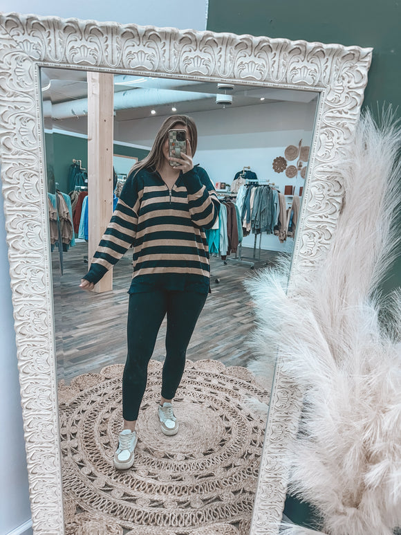 Stripe: Collared Oversized Pullover