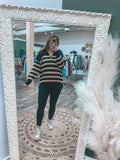 Stripe: Collared Oversized Pullover