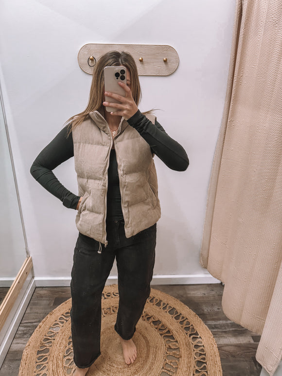 Corduroy Puffer Vest