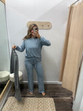Brushed Long Lounge Set - Blue