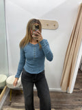 Washed Ribbed Henley
