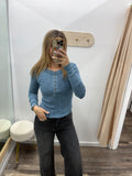 Washed Ribbed Henley