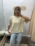 Waffle Relaxed Tee - Cream