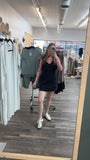 Black: Denim Overall Dress