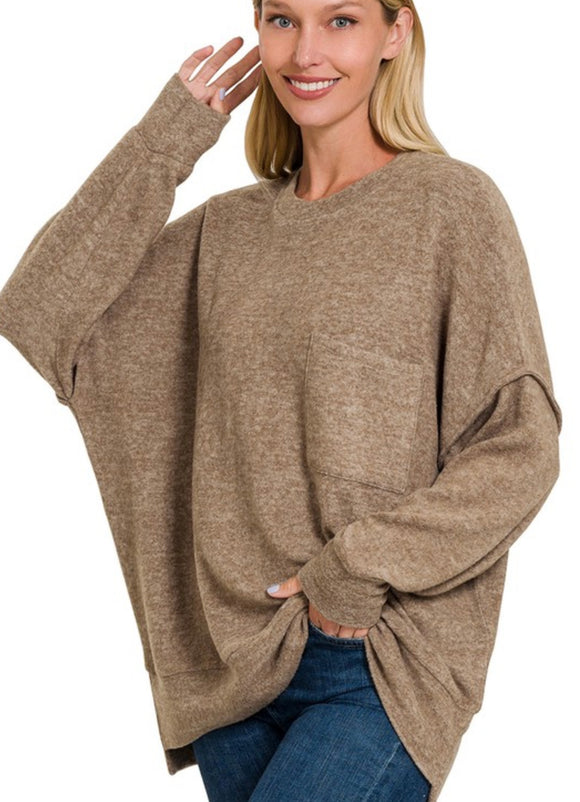 Mocha: Brushed Oversized Sweater