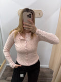 Ribbed Floral Long Sleeve