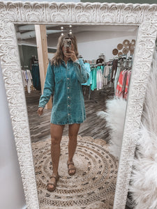 Denim Button Down Shirt Dress