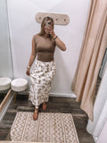 Smocked Ruched Top - Brown
