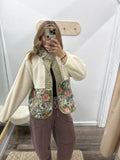 Snap Button Floral Sherpa