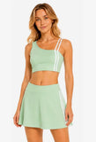 One Shoulder Tennis Skort Set: Mint