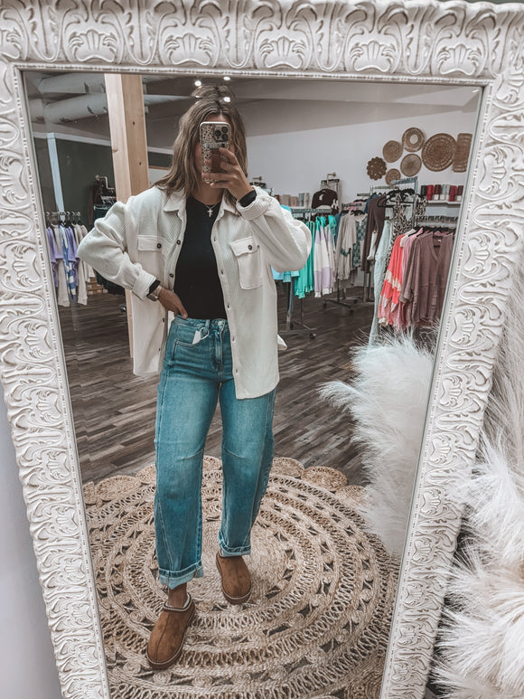 cream: Emily button down