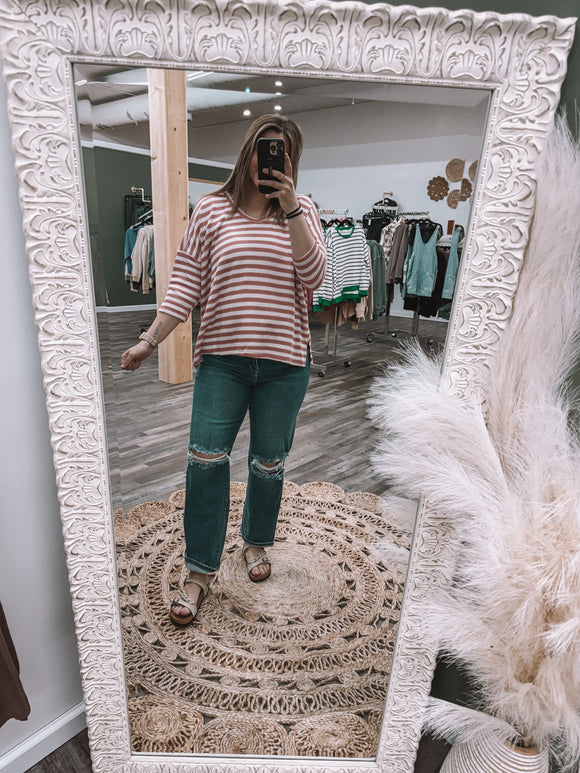 Rose: Striped Knit Top