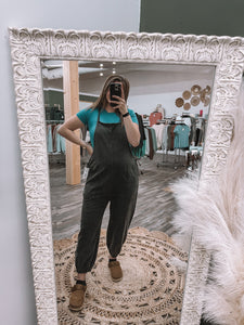 Black: Cinch and Slouchy Overalls