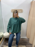 Acid Wash Crew Neck - Green