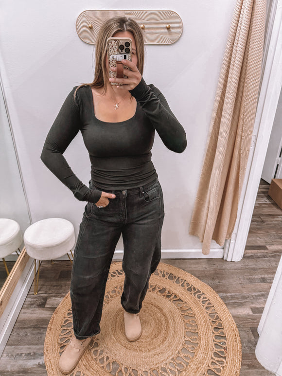 Black: Butter Square Neck