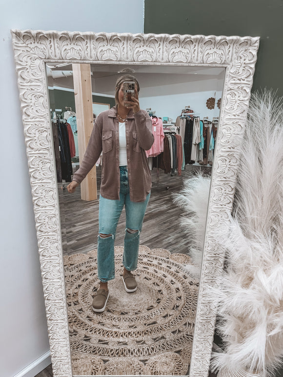 Rose Taupe: Waffle Jacket