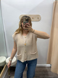 Beige Button Vest