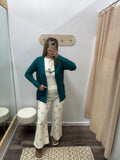 Teal: Ribbed Cardigan