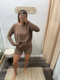 Ribbed Matching Set - Brown