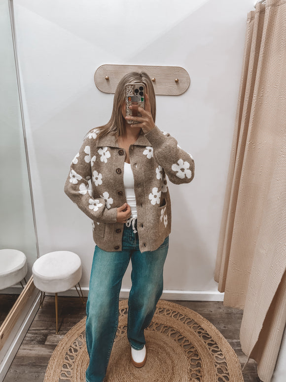 Daisy Button Down Sweater