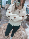 Flower Embroidered Sweater