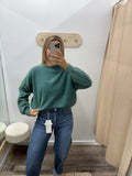 Acid Wash Crew Neck - Green
