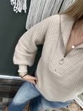 Half Zipped Ribbed Pullover