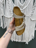 Off White: Strappy Leah Sandals