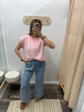 Soft Staple Knit Top (Pink Striped)