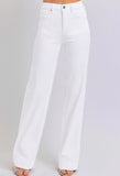 White: High Rise Straight Denim