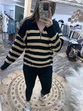 Stripe: Collared Oversized Pullover