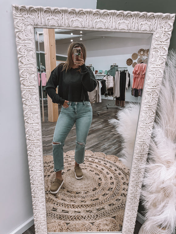 Waffle Cropped Long Sleeve