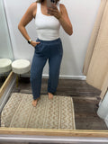 Crinkle Elastic Waist Pants