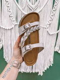 Off White: Strappy Leah Sandals