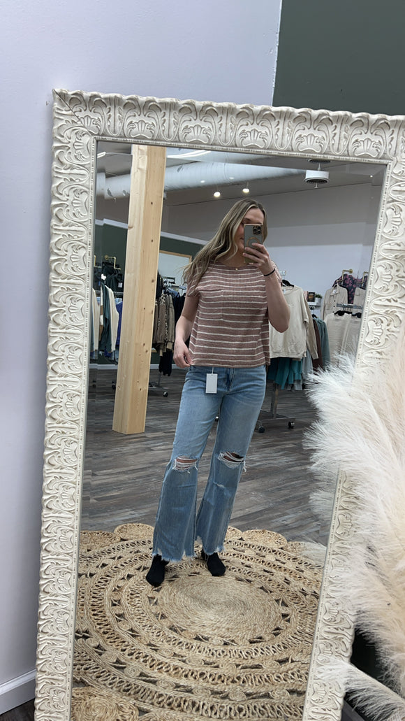 Mauve Stripe Top