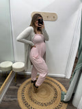 Baby Pink Strapless Jumpsuit