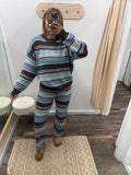 Multi Stripe Crew Neck Set