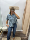 Oversized Denim Top