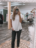 Mocha: Relaxed Striped Tee