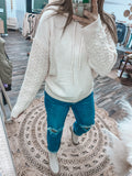 Cream: Knit Hoodie Pullover