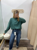 Acid Wash Crew Neck - Green