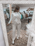 Oatmeal: Linen Drawstring Pants