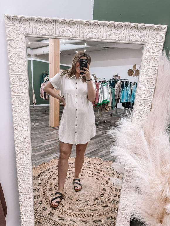 Oatmeal: Linen Shirt Dress
